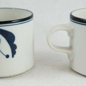 Pair of Dansk Flora Bayberry Blue Coffee Cups